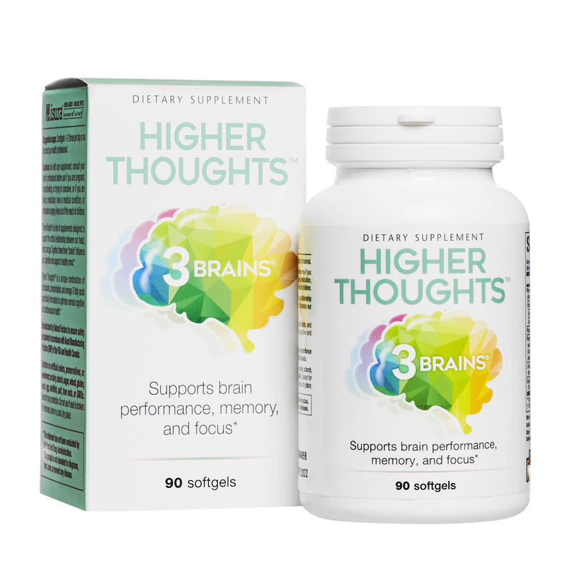 [Australia] - Natural Factors 3 Brains, Higher Thoughts, Support for Cognitive Health and Brain Function, Daily Dietary Supplement, 90 Softgels (45 servings) 