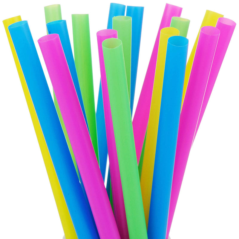 [Australia] - 100 Extra Large Plastic Bubble Tea Smoothie Straws, 1/2" Wide X 8 1/2" Long Boba Straws 12mm Extra Wide 