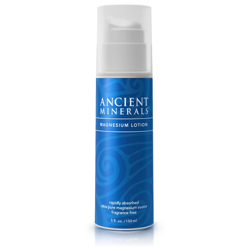 Ancient Minerals Magnesium Cream Lotion, Zechstein Chloride, 5oz | Magnesium chloride cream with shea butter, organic oils & hyaluronic acid. Non-greasy body lotion for skin hydration. 5 oz. 5 Fl Oz (Pack of 1)