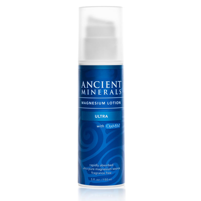 Ancient Minerals Magnesium Lotion Ultra with MSM, Zechstein, 5oz | Zechstein magnesium chloride lotion with OptiMSM for enhanced topical absorption. 5 oz. 5 Ounce (Pack of 1)