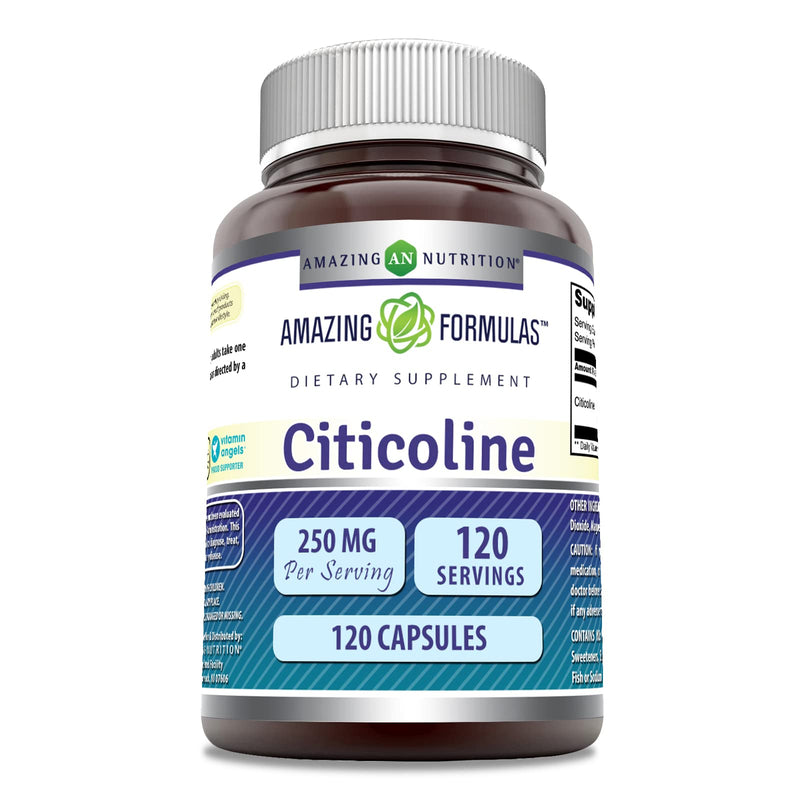 [Australia] - Amazing Formulas Citicoline 250 mg | Capsules Supplement | Non-GMO | Gluten Free | Made in USA (120 Count) 120 Count 