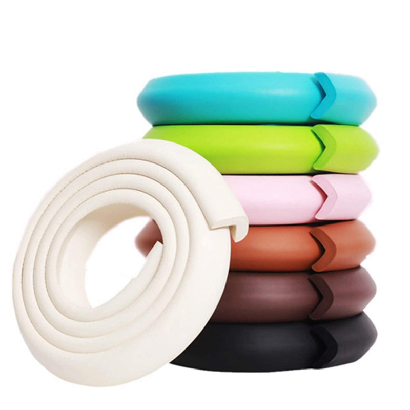 [Australia] - L Shape Extra Thick Furniture Table Edge Protectors Foam Baby Safety Bumper Guard 6.5 Ft (Off White) Off White 