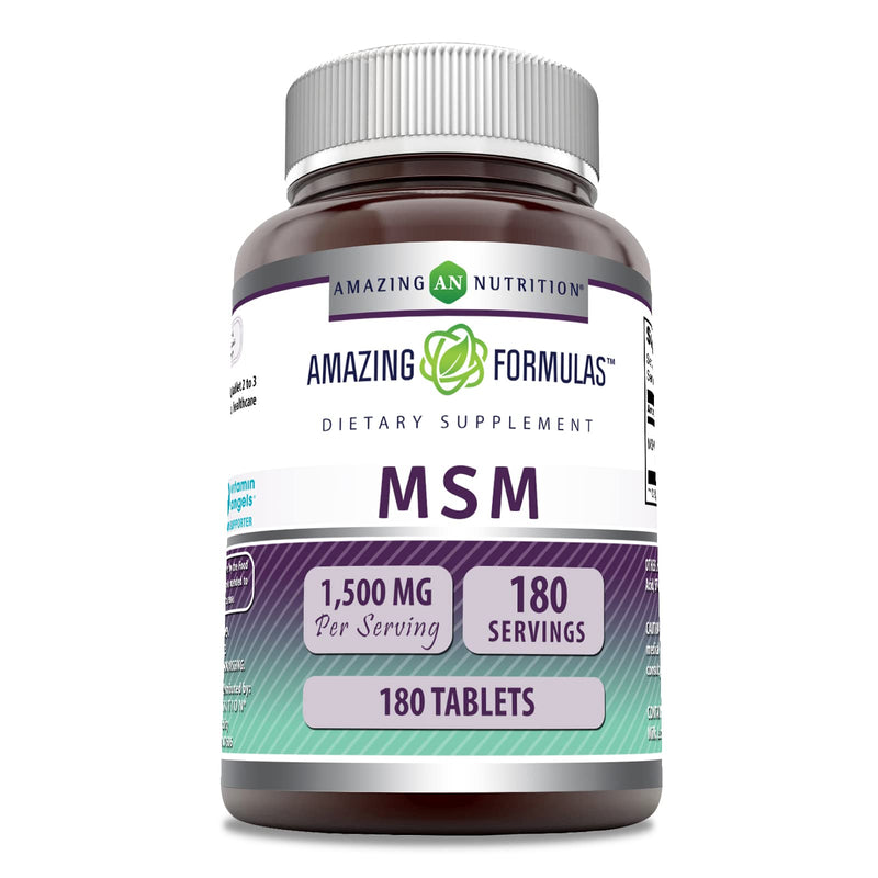 [Australia] - Amazing Formulas MSM (Methylsulfonylmethane) Supplement | 1500 Mg Per Serving Supplement | 180 Tablets | Non-GMO | Gluten Free | Made in USA 