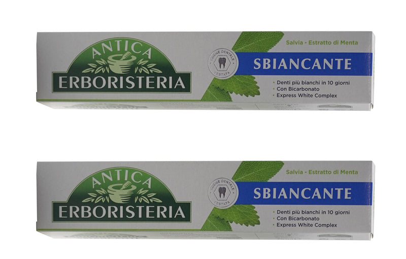 [Australia] - Antica Erboristeria: "Sbiancante" Whitening Toothpaste - 2.5 Fluid Ounces (75ml) Tubes (Pack of 2) [ Italian Import ] 
