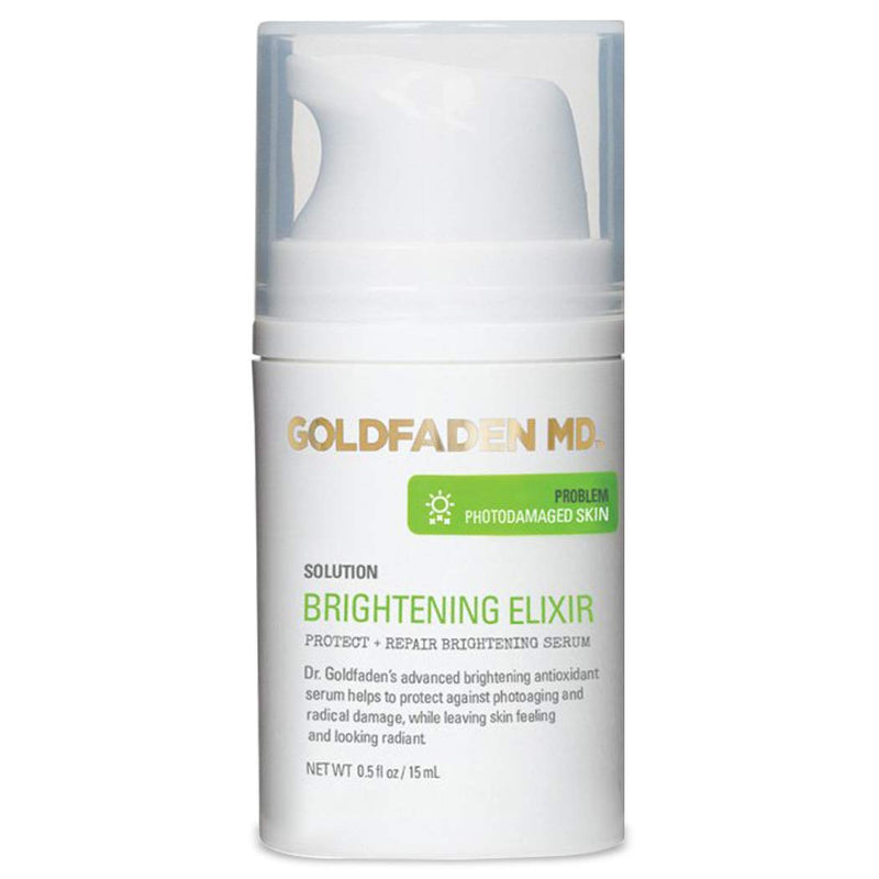 Goldfaden MD Brightening Elixir Serum, .5 fl oz | Vitamin C and ferulic acid serum to soften the look of photoaging for glowing skin. 0.5 Fl Oz (Pack of 1)