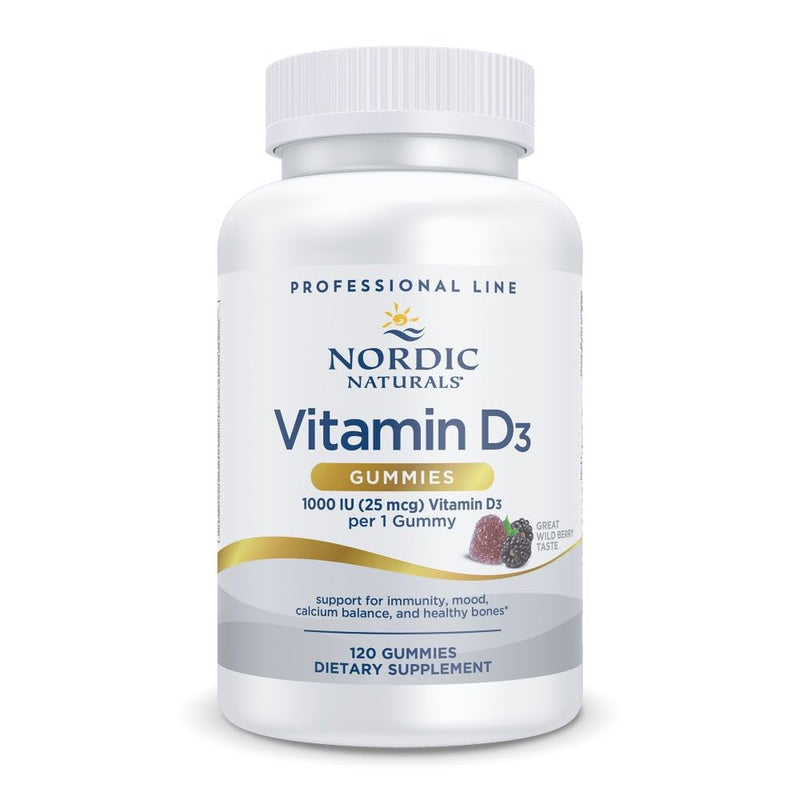 Nordic Naturals Pro Vitamin D3 Gummies, Wild Berry - 120 Gummies - 1000 IU Vitamin D3 - Great Taste - Healthy Bones, Mood & Immune System Function - Non-GMO - 120 Servings 120 Count (Pack of 1)