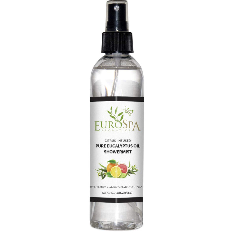 EuroSpa Aromatics Pure Eucalyptus Oil ShowerMist and Steam Room Spray, All-Natural Premium Aromatherapy Essential Oils - Citrus Infused, 8oz 8 Fl Oz (Pack of 1)