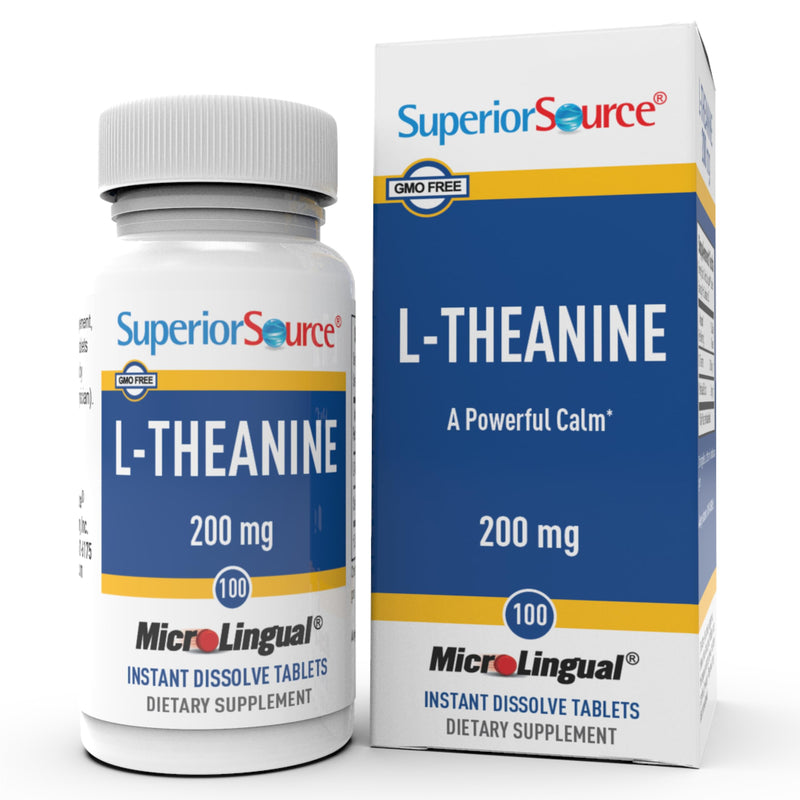 [Australia] - Superior Source L-Theanine 200 mg - Brain Health Support Supplement for Adults - Supplement Formula Aids Better Sleep & Daily Energy - Supports Concentration Naturally - 100 Instant Dissolve Tablets 