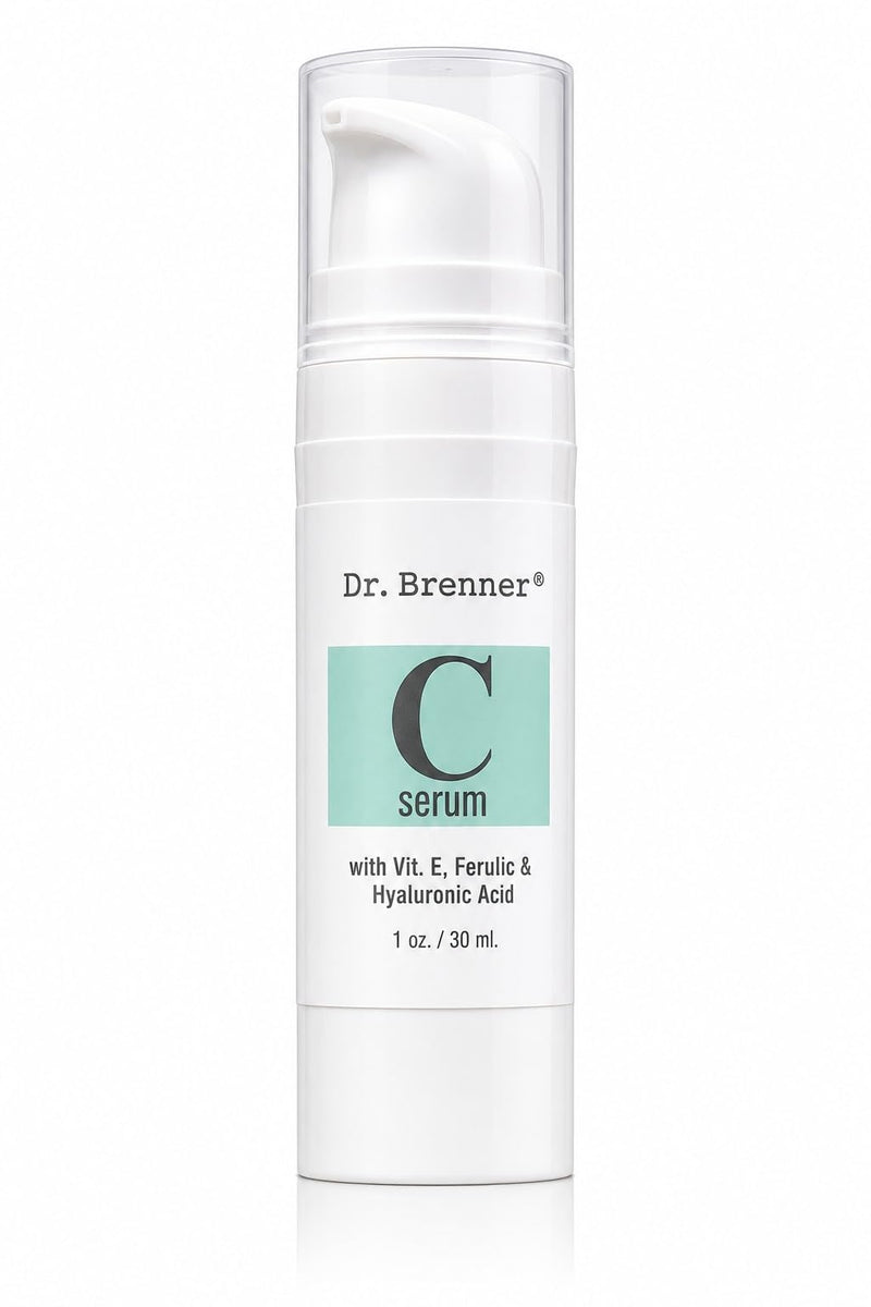 Vitamin C Serum 20% Pure L-Ascorbic Acid, Ferulic Acid, Vitamin E and Hyaluronic Acid for Face and Eyes Natural Anti Aging Anti Wrinkle 1oz. by Dr. Brenner 1.01 Fl Oz (Pack of 1)