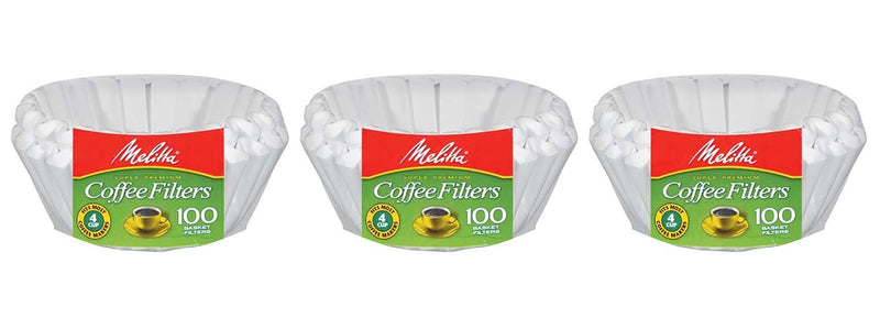 [Australia] - Melitta Junior Basket Coffee Filters White 100 Count (3 pack) 