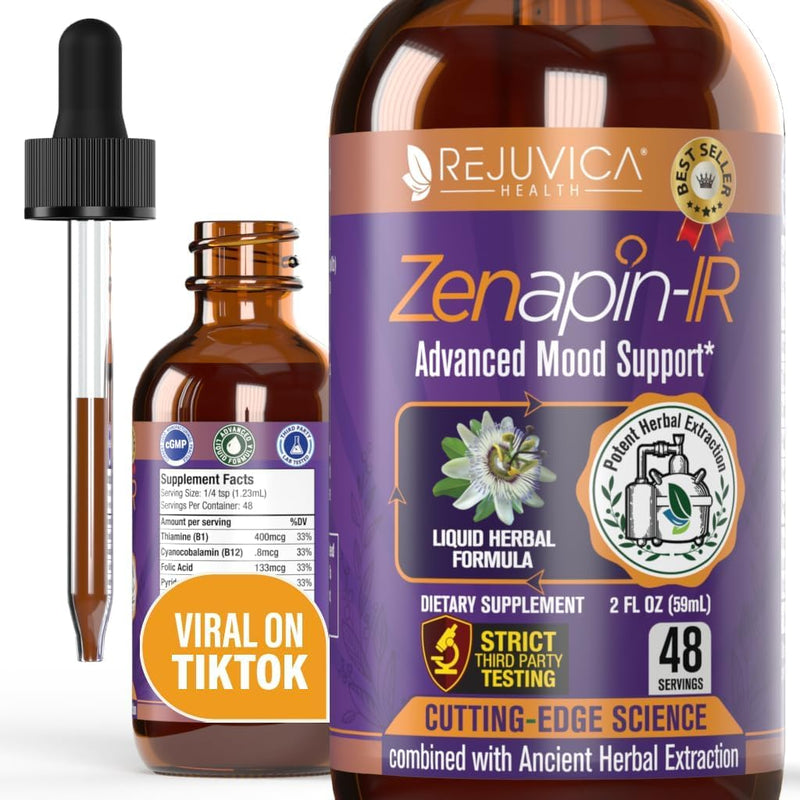 [Australia] - Zenapin IR - All-Natural Advanced Liquid Calming Remedy That Works Fast! | 2X Absorption | Kava Kava, Ashwagandha, Passionflower, Chamomile, B-Vitamins & More 1 