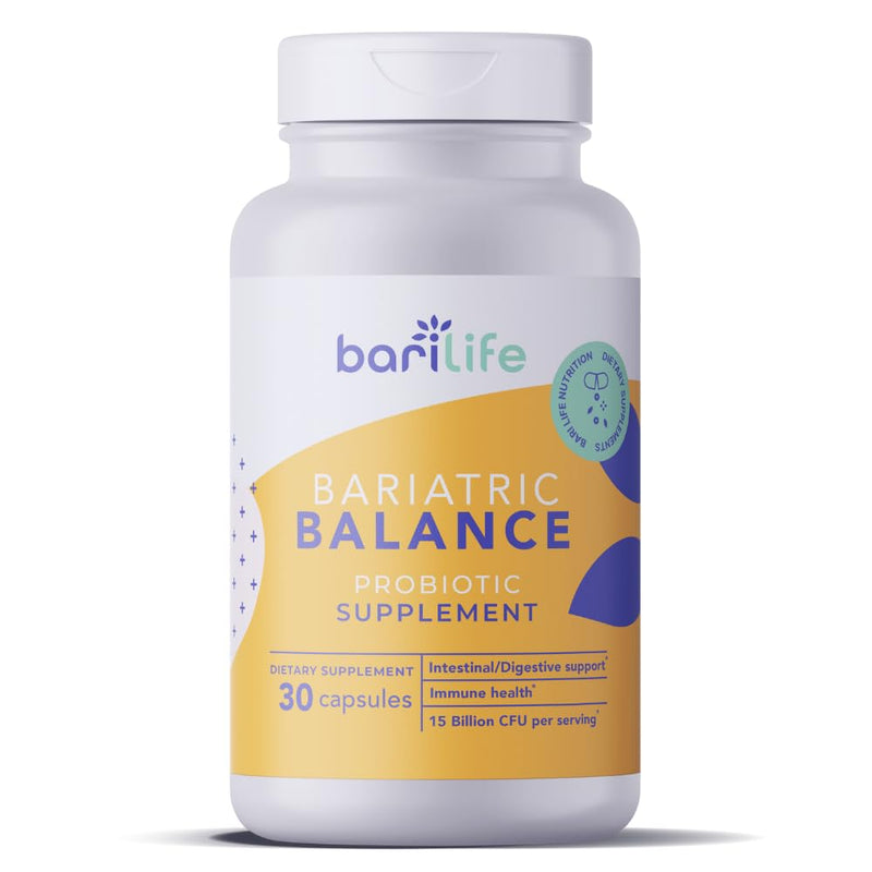 Bari Life Probiotic Supplement, Post-Op Bariatric Probiotics for Digestive Health, 30 Easy to Swallow Capsules, 15 Billion CFU 1 Count (Pack of 1)