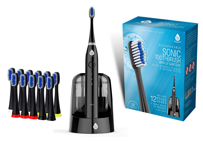 [Australia] - Pursonic S750 Sonic SmartSeries Electronic Power Rechargeable Battery Toothbrush Black 