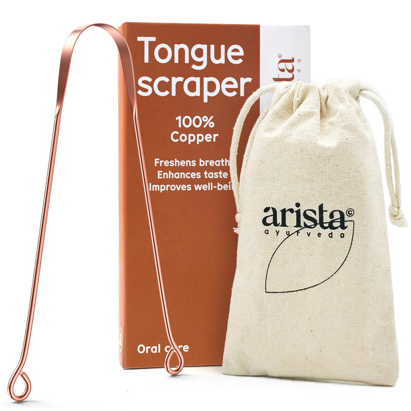 [Australia] - Arista Copper Tongue Scraper for Adults & Kids ‚Äì 100% Pure Copper Tongue Cleaner ‚Äì Extreme Bad Breath Treatment for Adults, Oral Detox & Hygiene ‚Äì 1 Pack with Travel Pouch 