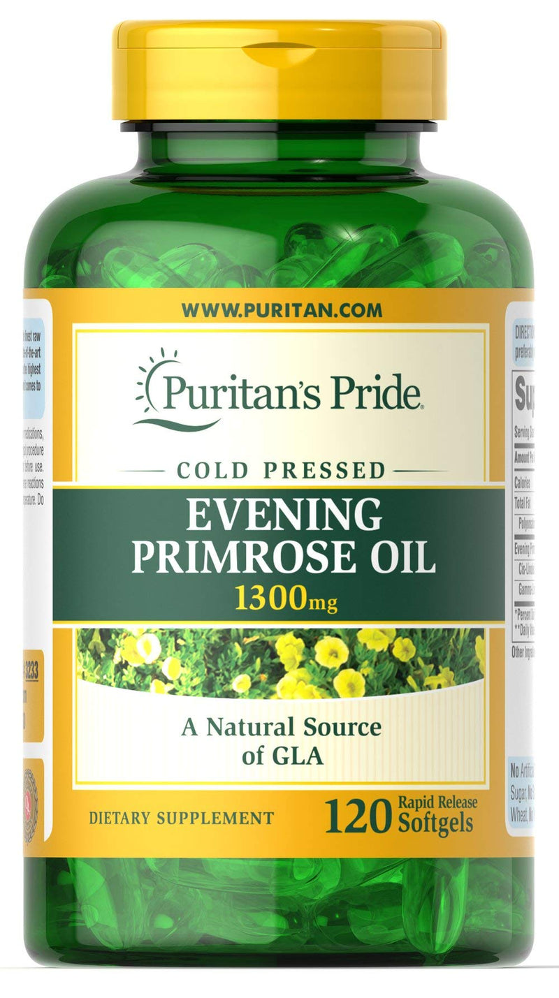 [Australia] - Puritan's Pride Evening Primrose Oil 1300 mg Softgels, 120 Count 