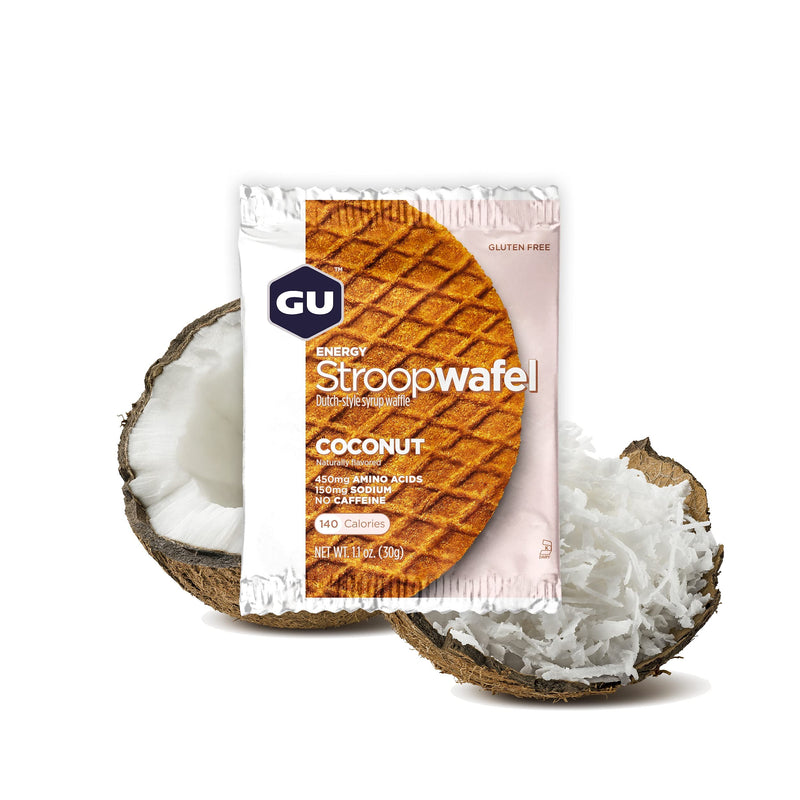 [Australia] - GU Energy Stroopwafel Coconut Sports Nutrition Waffle, Caffeine-Free, Gluten-Free, and Kosher dairy, On-The-Go Energy for Any Workout, 16 Count 