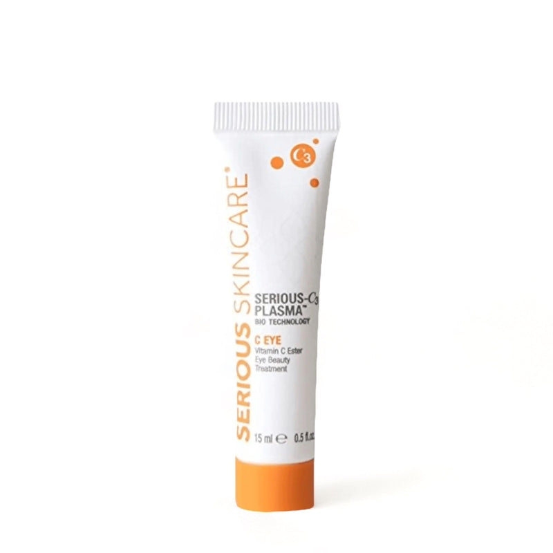 Serious Skincare Vitamin C Brightening Under Eye Gel Serum Treatment 0.5 oz | Hyaluronic Acid, Collagen, Fine Lines, Crow's Feet, Wrinkles, Dark Circles, Hydrating, Soothing, C3 Plasma C Ester