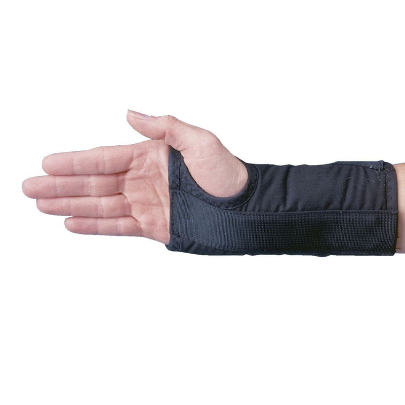 [Australia] - Rolyan D-Ring Right Wrist Brace, Size Small Fits Wrists 5.75"-6.5", 6.5" Regular Length Support, Black Brace with Straps and D-Ring Connectors to Secure and Stabilize Hands and Wrists Right. 