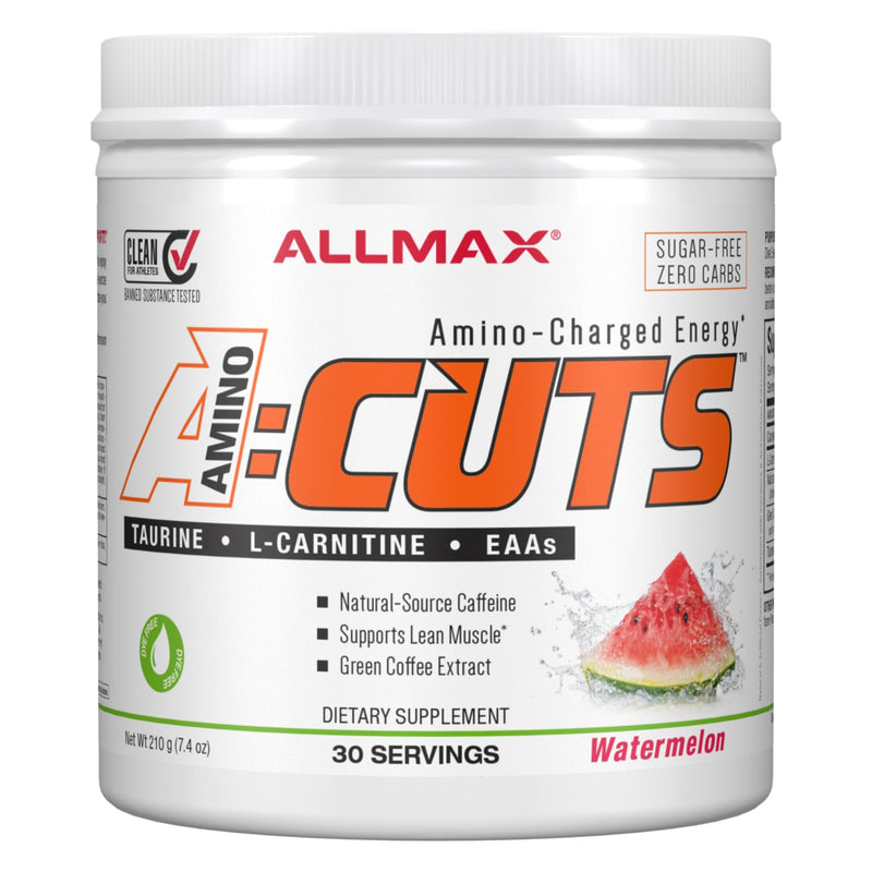 [Australia] - ALLMAX Nutrition AMINOCUTS (ACUTS), Amino-Charged Energy Drink with Taurine, L-Carnitine, Green Coffee Bean Extract, Watermelon, 30 Servings 