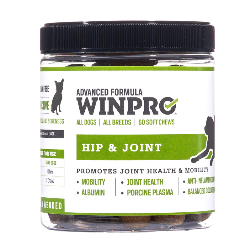 WINPRO | Dog Hip and Joint Supplement, Plasma-Powered Chews for Joint Support in Dogs of All Breeds and Sizes, Fast Acting with Collagen, 60 Count, Made in USA - PawsPlanet Australia