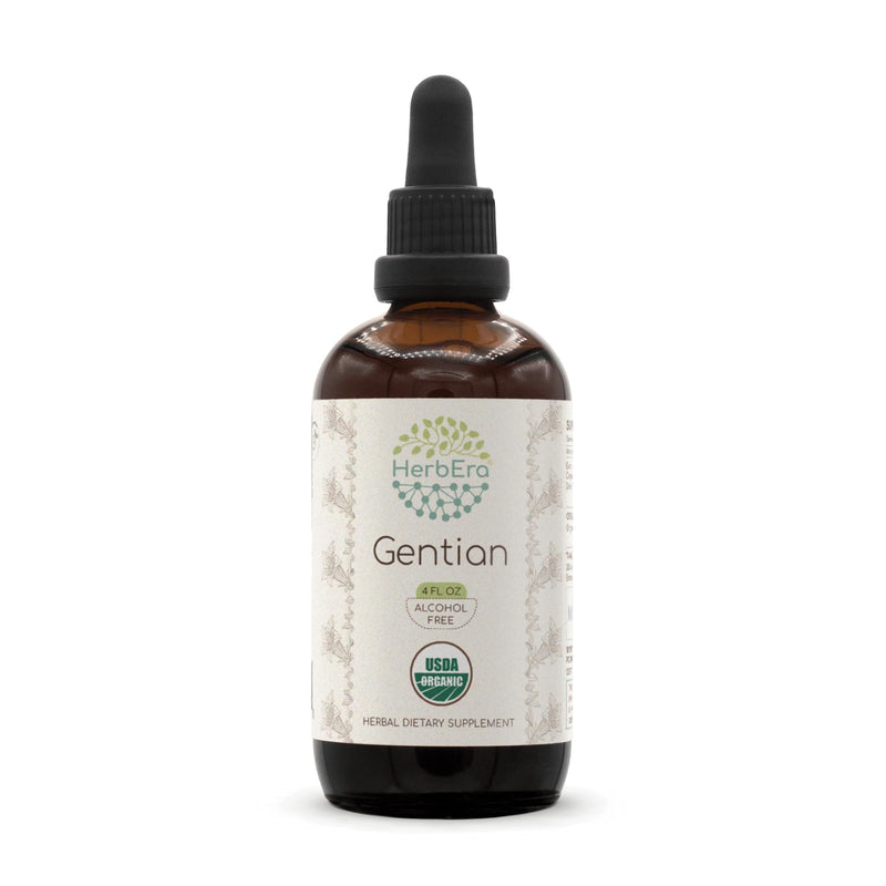 Gentian USDA Organic – Alcohol-Free Bitter Drops for Digestive & Liver Support, Gentiana Lutea Dried Root, Appetite Wellness, Vegan, Herbal Supplement (4 fl oz) 4 Fl Oz (Pack of 1)