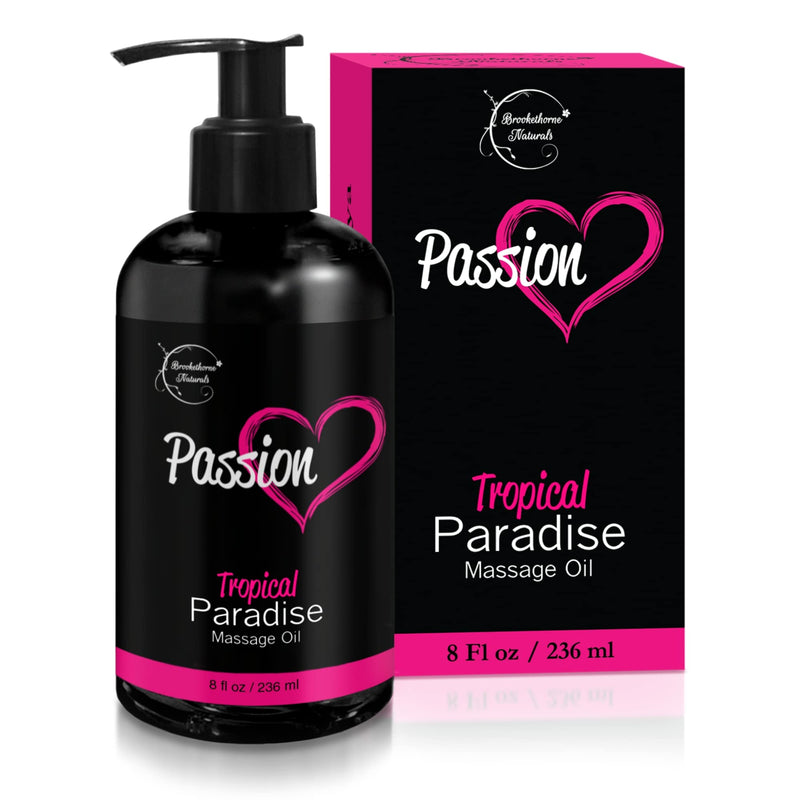 [Australia] - Passion Sensual Massage Oil for Couples | 100% Natural Body Massage Oil for Date Night with Jojoba Oil | Relaxing Massage Oil for Massage Therapy | Perfect Glide & Smooth Skin, Tropical Paradise Scent 