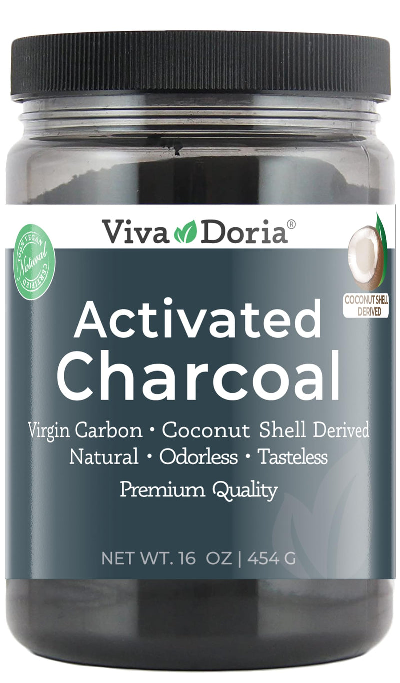 [Australia] - Viva Doria Virgin Activated Charcoal Powder, Coconut Shell Derived, Food Grade, 16 Oz 10.0 Ounce (Pack of 1) 