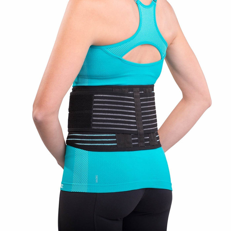 [Australia] - DonJoy DA161BW01-BLK-S, M Stabilizing Back Support for Low Back Pains, Strain, Comfortable Foam Padding with Stretch Fabric, Adjustable to fit Small to Medium, 29" to 37" Small to Medium, 29" to 37" 