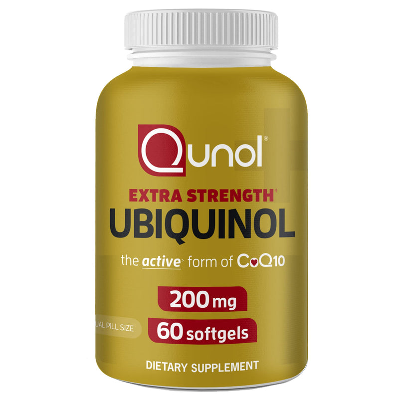 [Australia] - Qunol Ubiquinol CoQ10 200mg Softgels, Powerful Antioxidant for Heart and Vascular Health, Essential for Energy Production, Natural Supplement Active Form of CoQ10, 60ct Softgels 60 Count (Pack of 1) 
