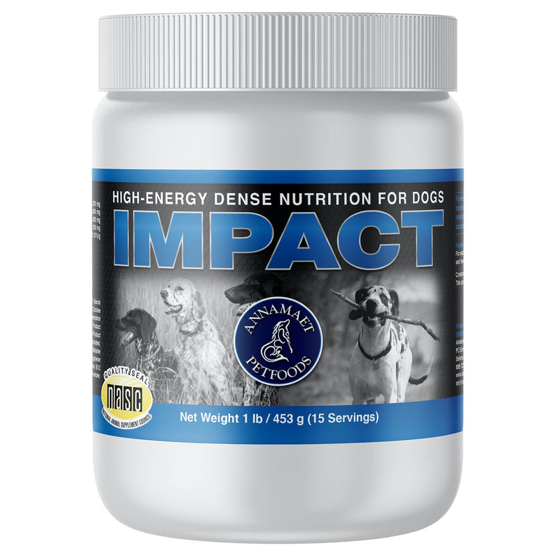Annamaet Impact – High-Energy Dense Nutrition Supplement for Dogs – Helps Support Healthy Weight in Canine Athletes, Post-Surgical Dogs and Dogs with Fast Metabolism - 1 lb - PawsPlanet Australia