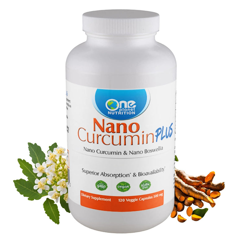 [Australia] - Nano Curcumin Plus 500 mg Veggie Capsules (120 Servings), Nano Curcumin with Boswellia for High Absorption, Supports Joint & Immune Health, Non-GMO, Vegan, Gluten-Free Capsule 