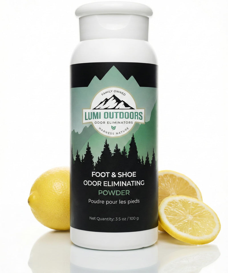 Lumi Outdoors Natural Foot Powder Deodorizer & Shoe Odor Eliminator - Talc Free Foot Deodorant 3.5 Ounce (Pack of 1)