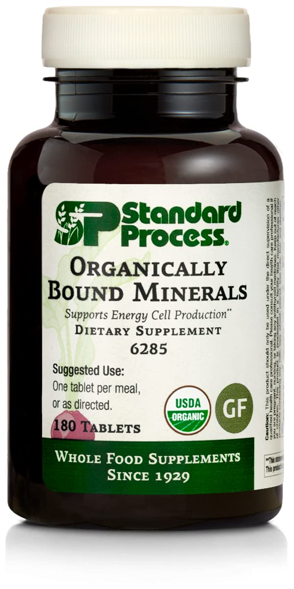 [Australia] - Standard Process Organically Bound Minerals - Whole Food Nervous System Supplements, Iodine Supplement and Thyroid Support with Alfalfa and Kelp - 180 Tablets 