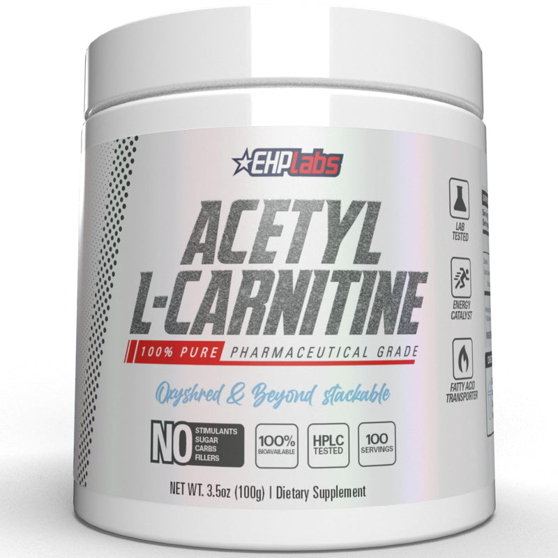 [Australia] - EHP Labs Acetyl L Carnitine Powder - Supports Natural Energy Production, Assists in Healthy Brain Function, Supports Heart Health, Vegan, Gluten Free, Non GMO - 100 Servings 