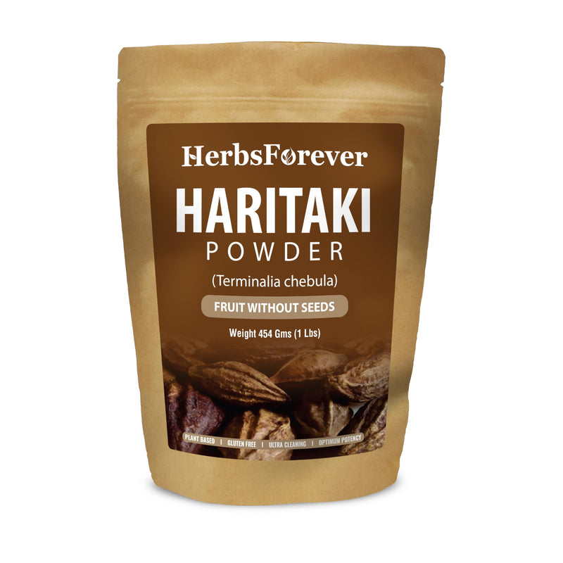 [Australia] - Haritaki Powder | Terminalia Chebula | Non-GMO, Gluten-Free, Vegan | Premium Quality, Raw, Seedless, Freshly Ground, Natural Herbal Powder 454GMS 