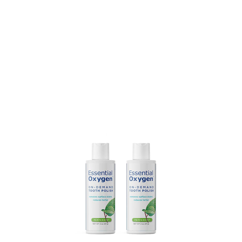 Essential Oxygen BR On-Demand Tooth Polish, Peppermint, White, 2 Ounce, Pack of 2