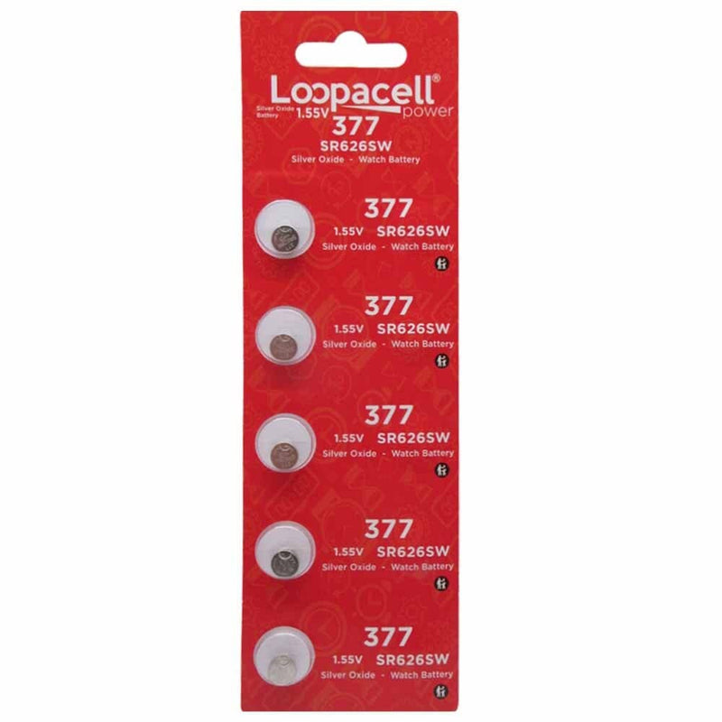 [Australia] - 377/376 / SR626W / SR626SW / Silver Oxide Watch Batteries (Pack of 5) - 1.55V Long Lasting Coin Cell Battery for Watches, Toys, Decorations, Wristwatches, Remote Control, Mini Radio 5 Count (Pack of 1) 