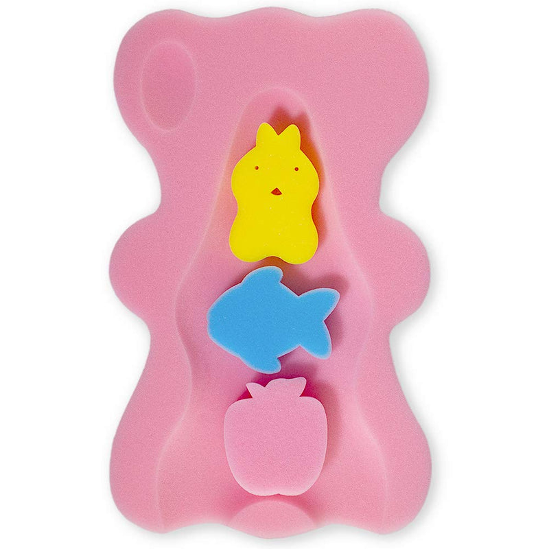 [Australia] - HALLO Soft Infant Bath Sponge Skid Proof Baby Bath Mat Newborn Odor Free (Pink) Pink 
