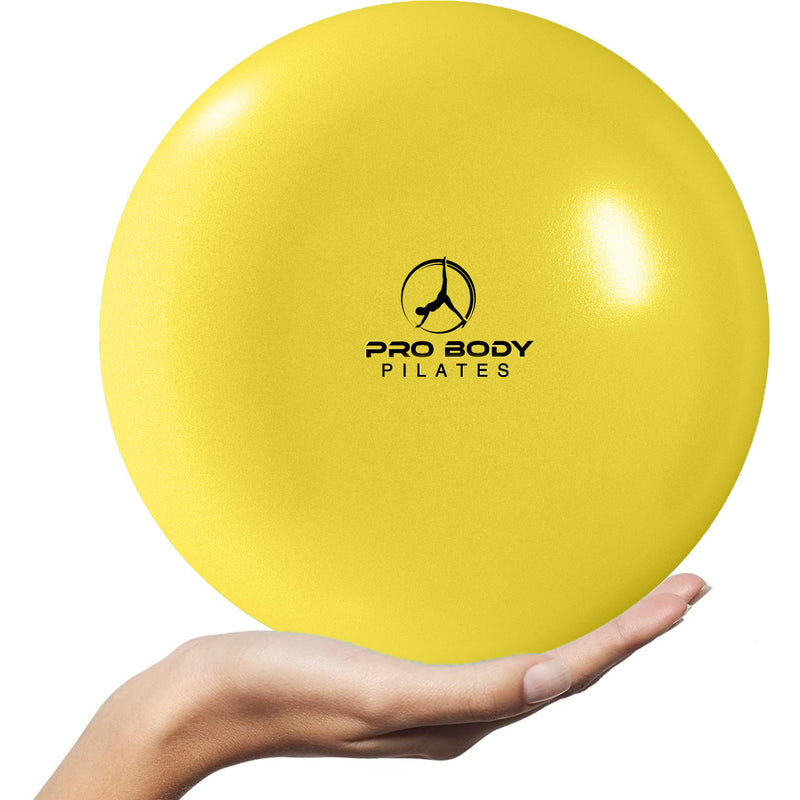 [Australia] - ProBody Pilates Ball Exercise Balls Physical Therapy, Small Exercise Ball for Between Knees, 9 Inch Core Ball, Stability Ball or Barre Ball for Rehab, Yoga, Physical Therapy Ball Yellow 
