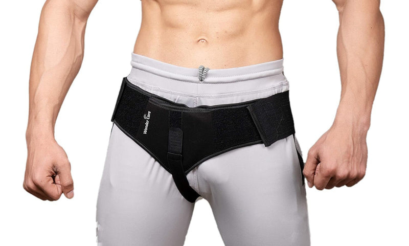 Wonder Care-Single Right Side Inguinal Hernia Belt Support Brace - Truss Brace with 1 Removable Compression pad and Adjustable Groin Strap and truss hernia support pre surgery - Small