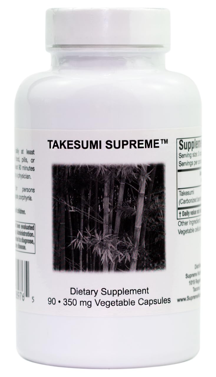 [Australia] - Supreme Nutrition Takesumi, 90 Pure Activated Bamboo Charcoal Vegetarian Capsules 