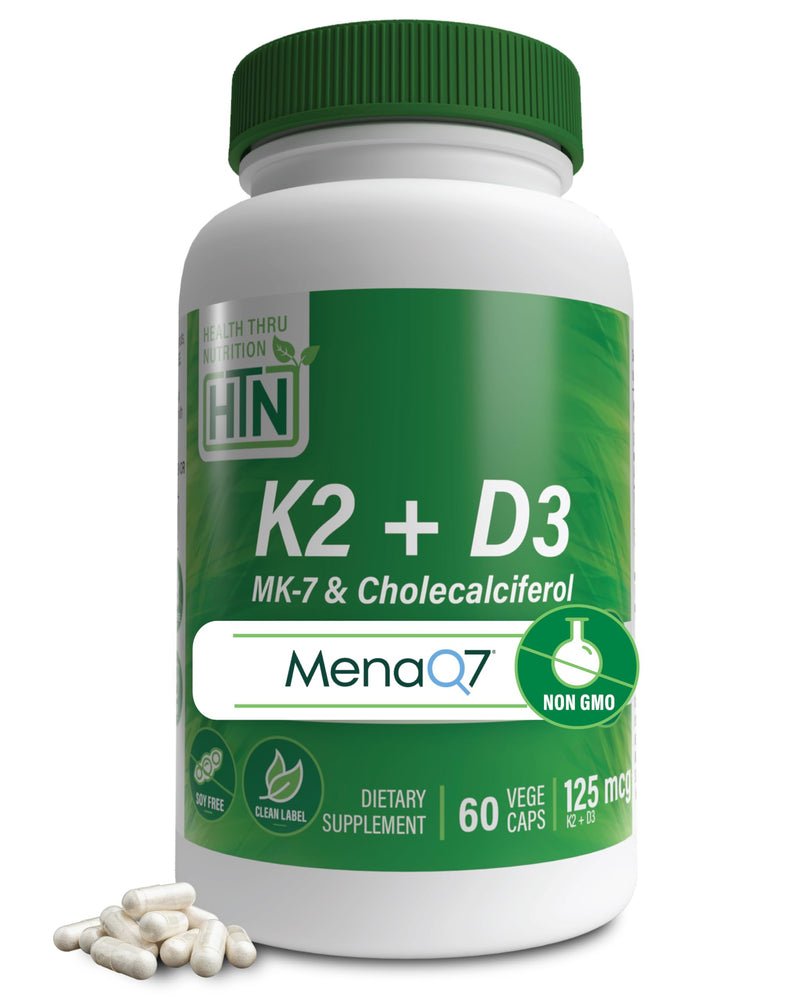 Advanced K2 (MenaQ7) (100mcg) with Vitamin D3 (1000 IU) 60 VegeCaps - The only Clinically Validated, Patented K2 on the market today plus 1000 IU of Vitamin D3 for optimal Heart and Bone Health Unflavored 1 Count (Pack of 1)