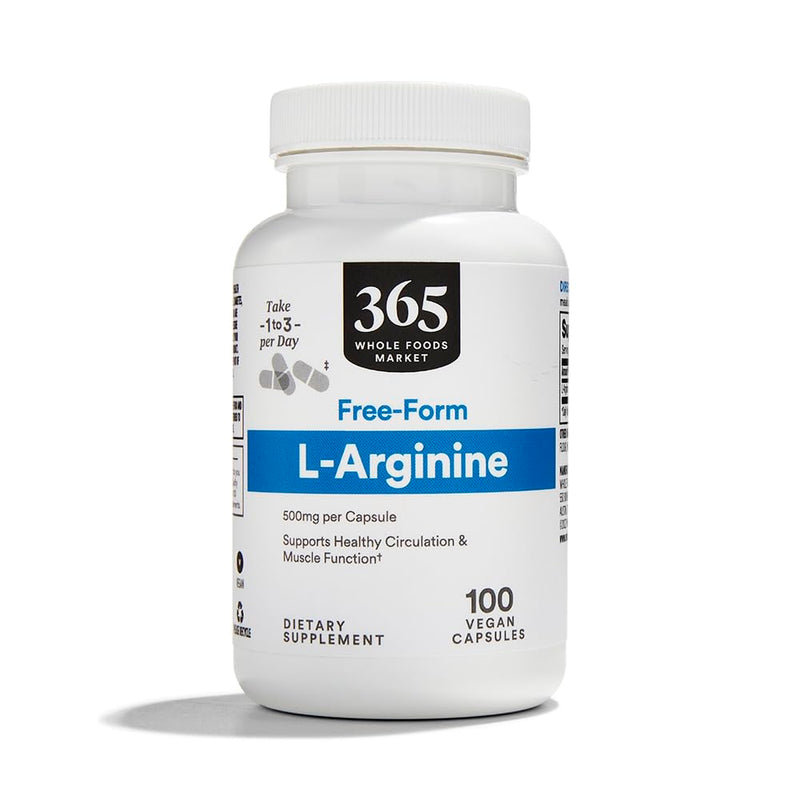 [Australia] - 365 by Whole Foods Market, L Arginine 500Mg 100 Veggie Caps 100 Count (Pack of 1) 