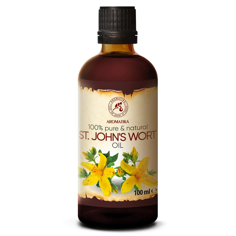 [Australia] - St Johns Wort Infused Oil 3.4 Fl Oz - 100ml - Hypericum Perforatum - 100% Pure & Natural - St. John's Wort Oil for Intensive Care Face - Body - Skin - Hair - Massage - Great w/Essential Oil 3.4 Fl Oz (Pack of 1) 