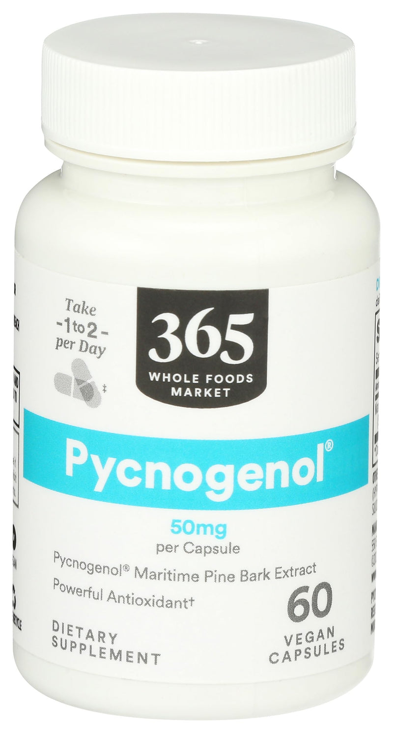 [Australia] - 365 by Whole Foods Market, Pycnogenol Maritime Pine Bark Extract, 50mg Vegan Capsules, 60 Count 60 Count (Pack of 1) 