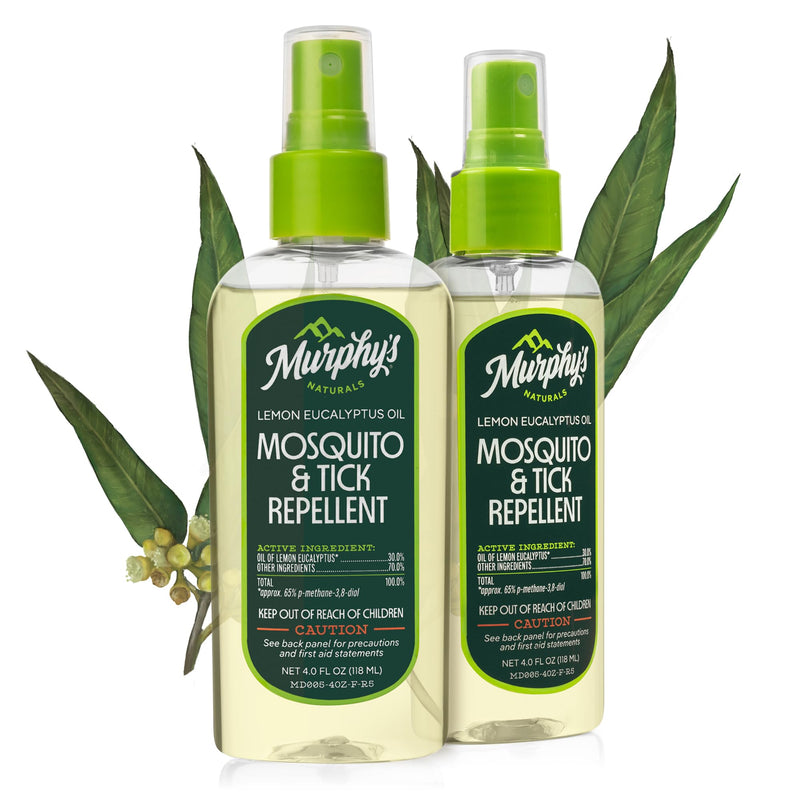 [Australia] - Murphy's Naturals Mosquito & Tick Bug Repellent Spray, Oil of Lemon Eucalyptus for Skin + Outdoor Gear, DEET-Free, 4 Ounce Pump, 2-Pack 2 Fl Oz (Pack of 2) 