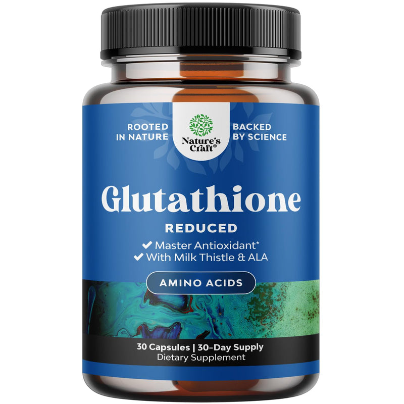 [Australia] - Reduced Glutathione Supplement with Milk Thistle - 500 mg per Serving Pure L Glutathione with Alpha Lipoic Acid & Milk Thistle Silymarin for Skin Radiance, Liver Support & Immune Support - 30 Count 500mg 30 Count (Pack of 1) 