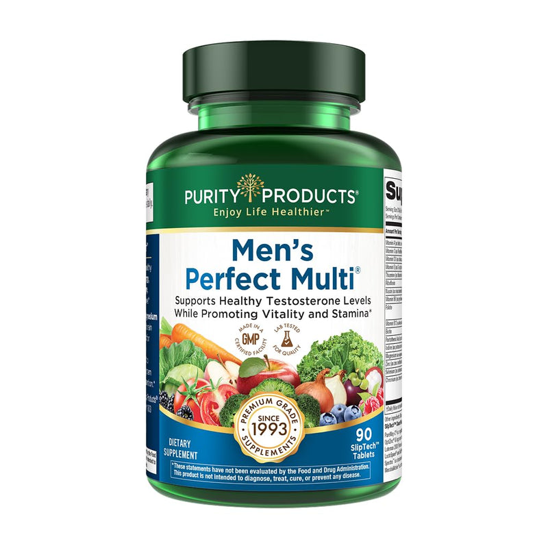 Purity Products Men's Perfect Multi - Vitamins, Minerals & Phytonutrients | Multivitamin Blend - Supports Energy, Vitality and Stamina - Easy to Swallow - 90 Tablets