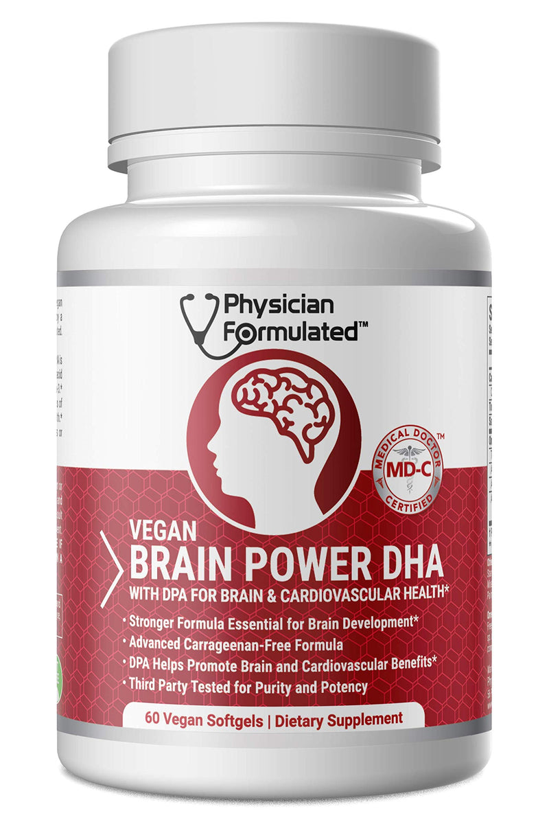 [Australia] - Vegan DHA for Brain and Prenatal 100% Algae Based Omega 3 Essential Fatty Acids with NO Carrageenan, NO Vegetable Oil PLUS 2500mcg Astaxanthin 