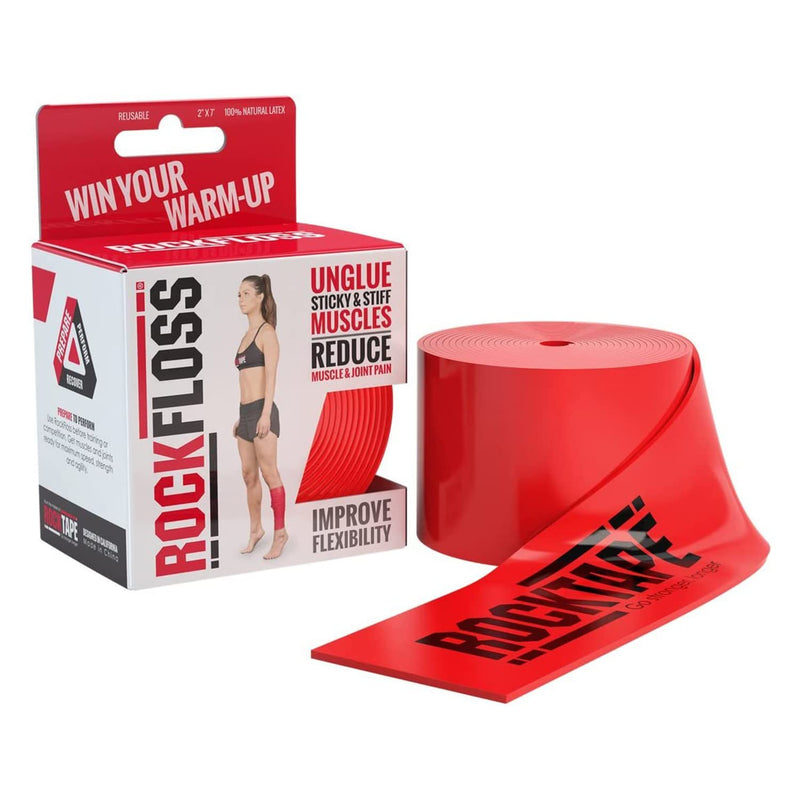 [Australia] - Rocktape RockFloss Tack Mobility Band, Compression Muscle Recovery, Floss for Muscle Soreness, 2" & 4" Width, Red 2" Wide Band 